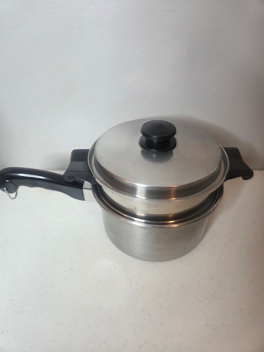 Saladmaster Double Boiler 2 Quart Stainless Steel 18-8 Tri Clad with Vapo Lid